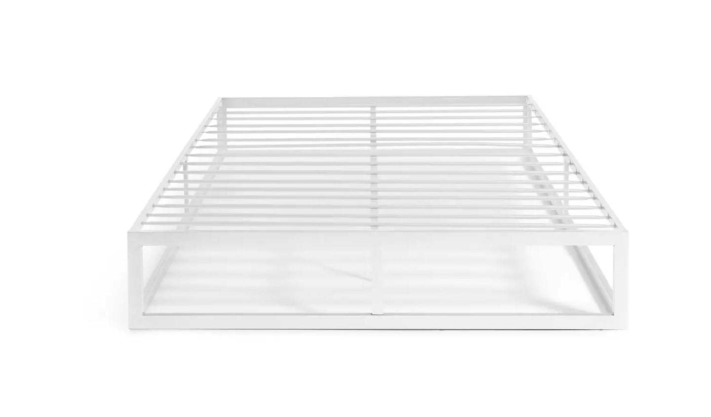 Assembled Habitat Platform Double Metal Bed Frame - White